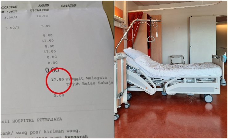 Lelaki terkejut bayar RM17 bil hospital