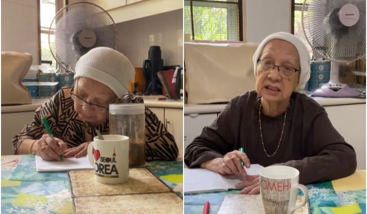 Netizen puji kegigihan nenek belajar mengeja dengan cucu