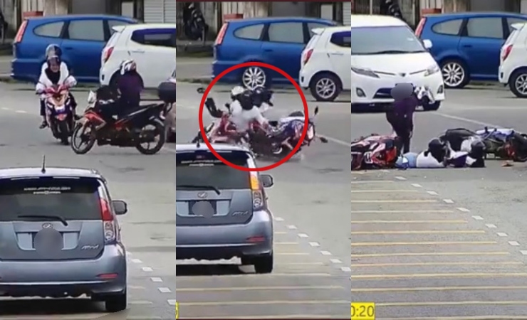 cuai ketika bawa motosikal punca dua wanita jatuh motosikal